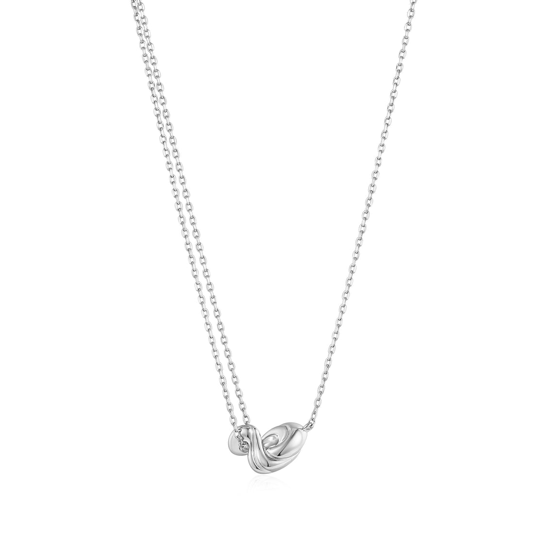 Ania Haie Silver Twisted Wave Mini Pendant Necklace