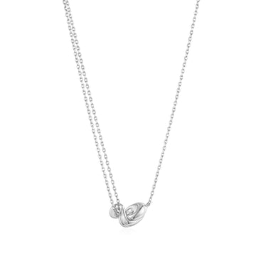 Ania Haie Silver Twisted Wave Mini Pendant Necklace