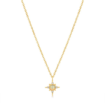 Ania Haie 14kt Gold Opal and White Sapphire Star Necklace