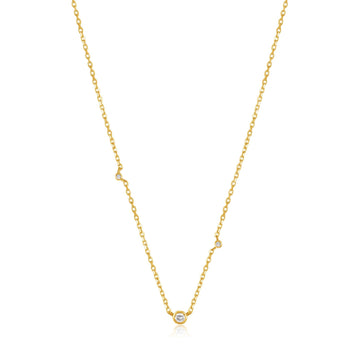 Ania Haie 14kt Gold Triple Natural Diamond Necklace