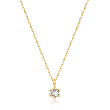 Ania Haie 14kt Gold White Sapphire Pendant Necklace