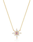 Ania Haie 14kt Gold White and Pink Sapphire Flower Necklace