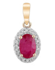 9CT GALIA RUBY & DIAMOND PENDANT