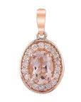 9CT ODETTE MORGANITE & DIAMOND PENDANT