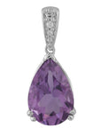 9CT SANGRIA AMETHYST DIAMOND PENDANT