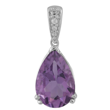 9CT SANGRIA AMETHYST DIAMOND PENDANT