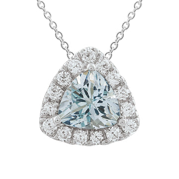 9CT ELDORISA AQUAMARINE & DIAMOND NECKLACE