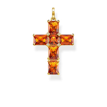 Thomas Sabo Pendant Cross Orange Stones