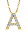 9CT DIAMOND INITIAL NECKLACE