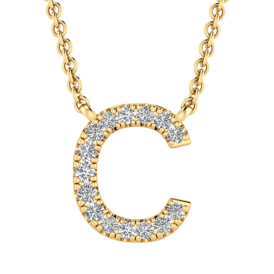 9CT DIAMOND INITIAL NECKLACE