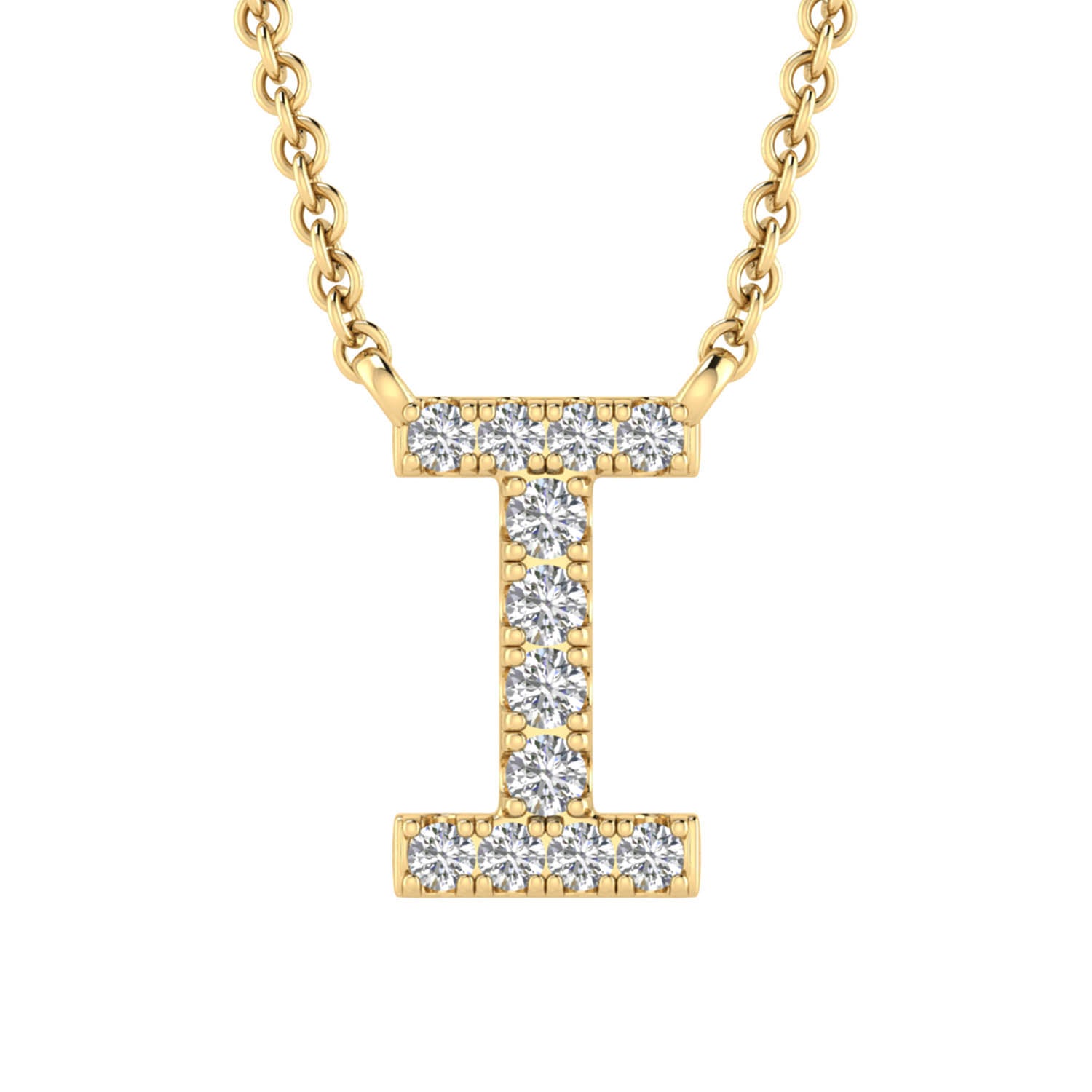 9CT DIAMOND INITIAL NECKLACE