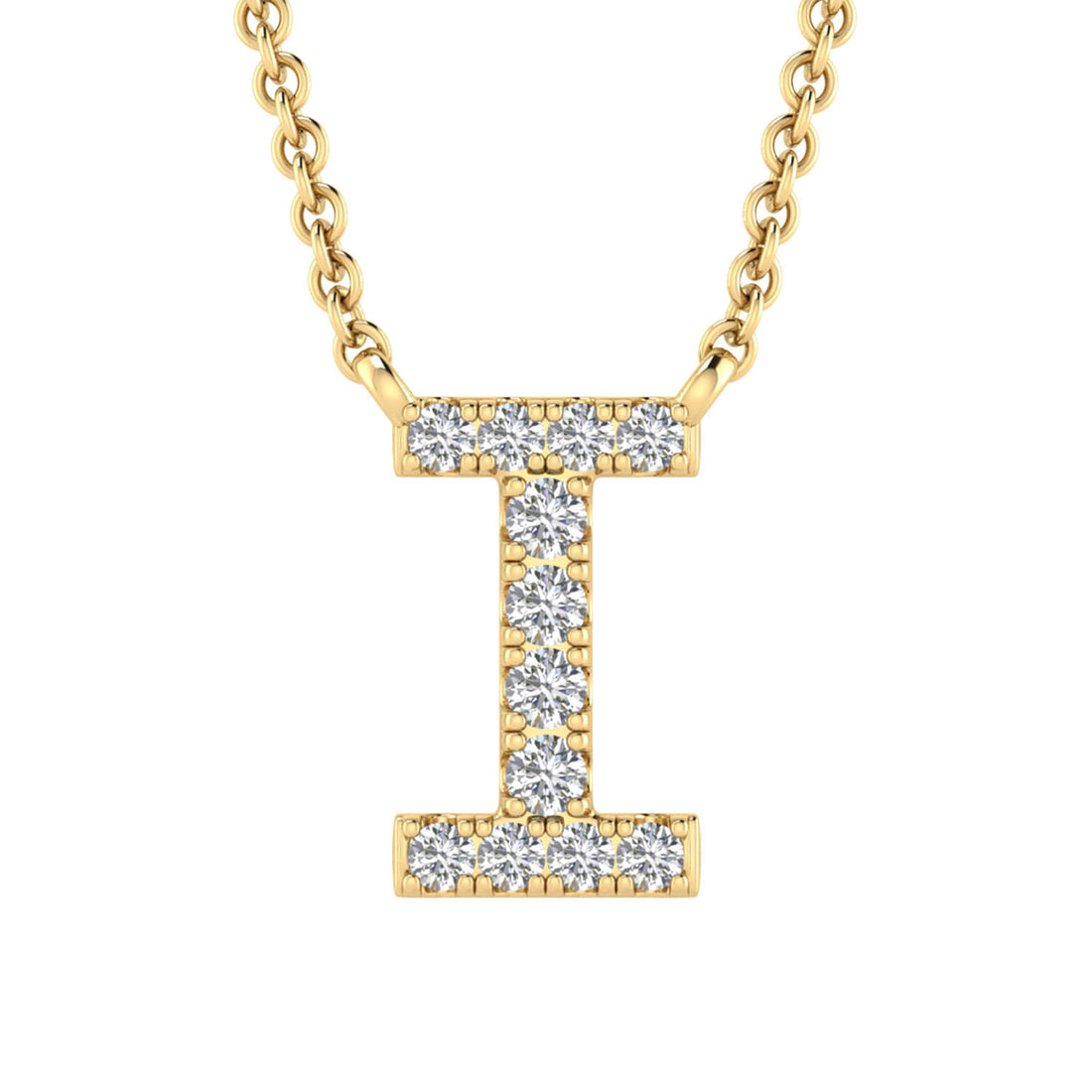 9CT DIAMOND INITIAL NECKLACE