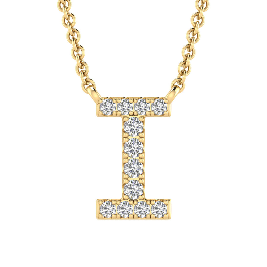 9CT DIAMOND INITIAL NECKLACE