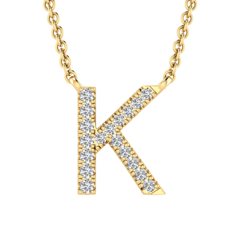 9CT DIAMOND INITIAL NECKLACE