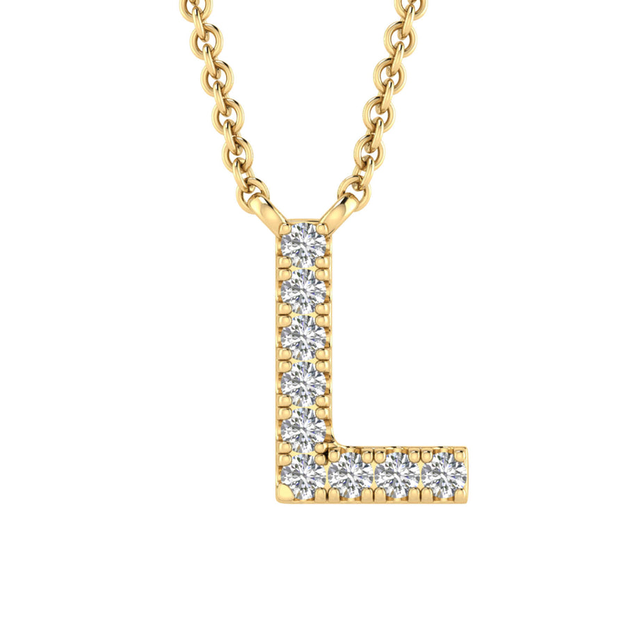 9CT DIAMOND INITIAL NECKLACE