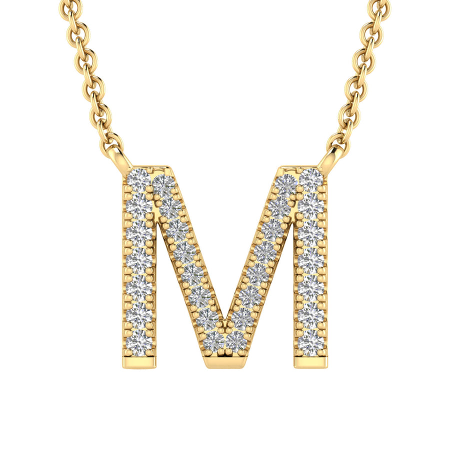 9CT DIAMOND INITIAL NECKLACE