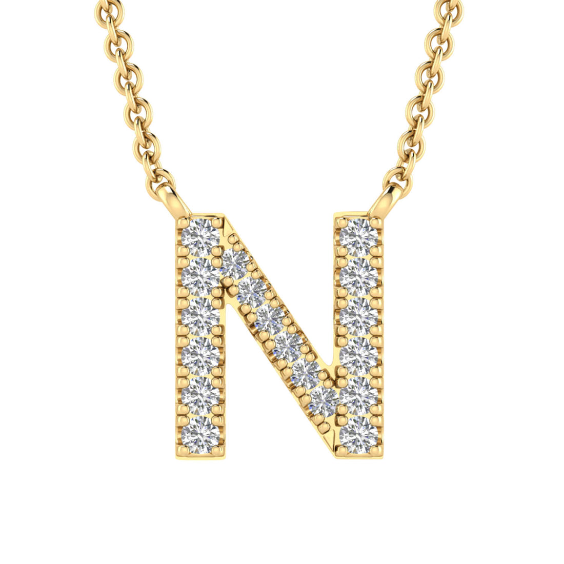 9CT DIAMOND INITIAL NECKLACE