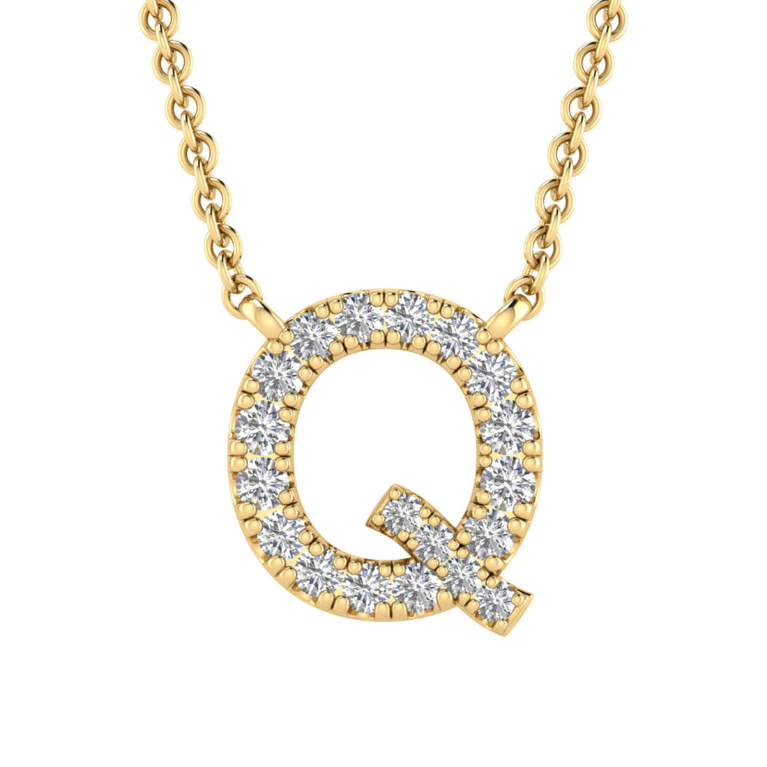 9CT DIAMOND INITIAL NECKLACE