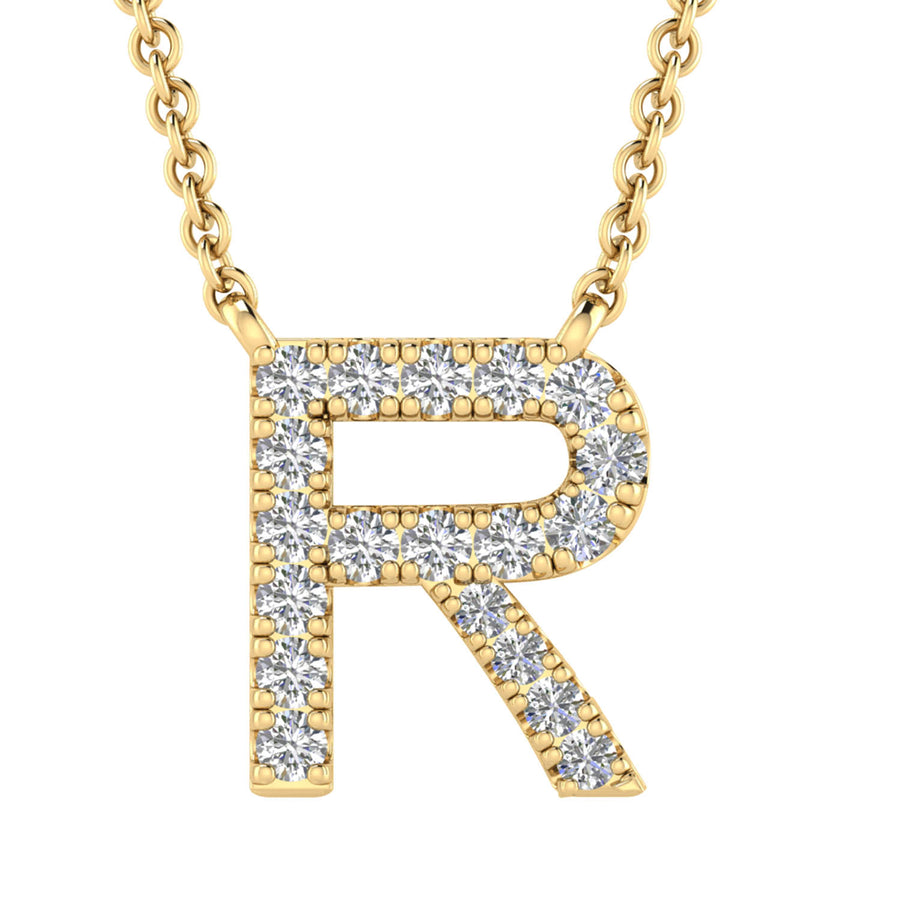 9CT DIAMOND INITIAL NECKLACE