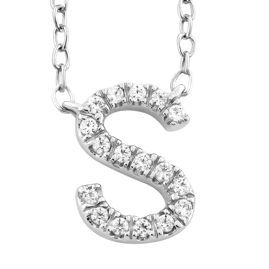 9CT DIAMOND INITIAL NECKLACE