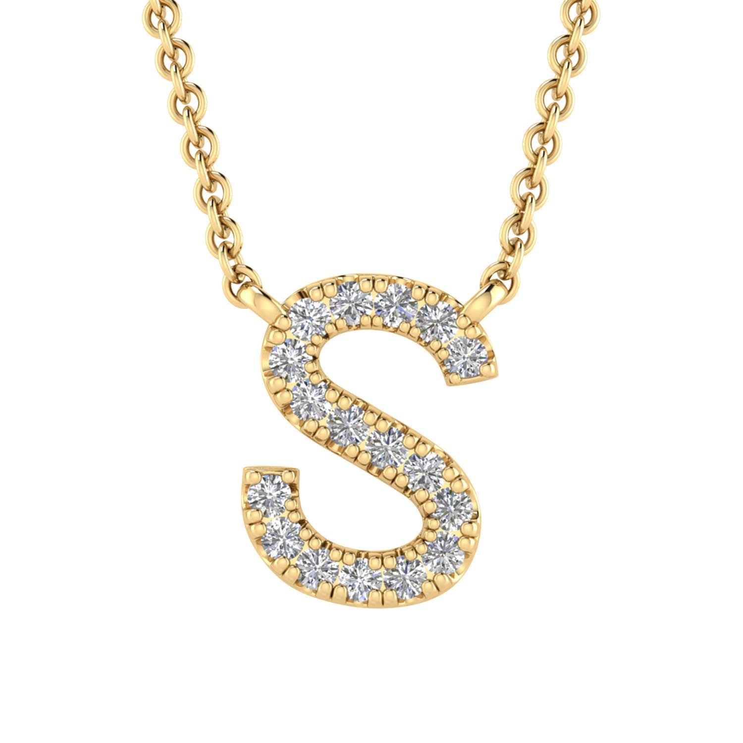 9CT DIAMOND INITIAL NECKLACE