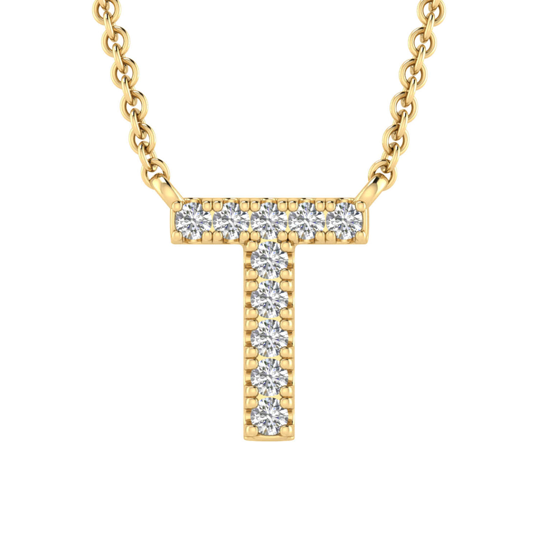 9CT DIAMOND INITIAL NECKLACE