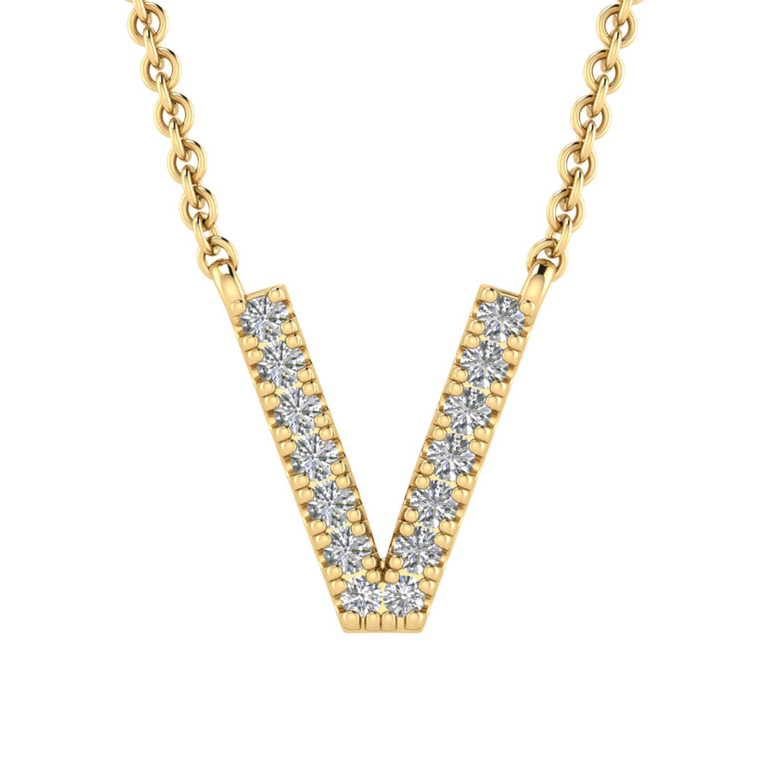 9CT DIAMOND INITIAL NECKLACE