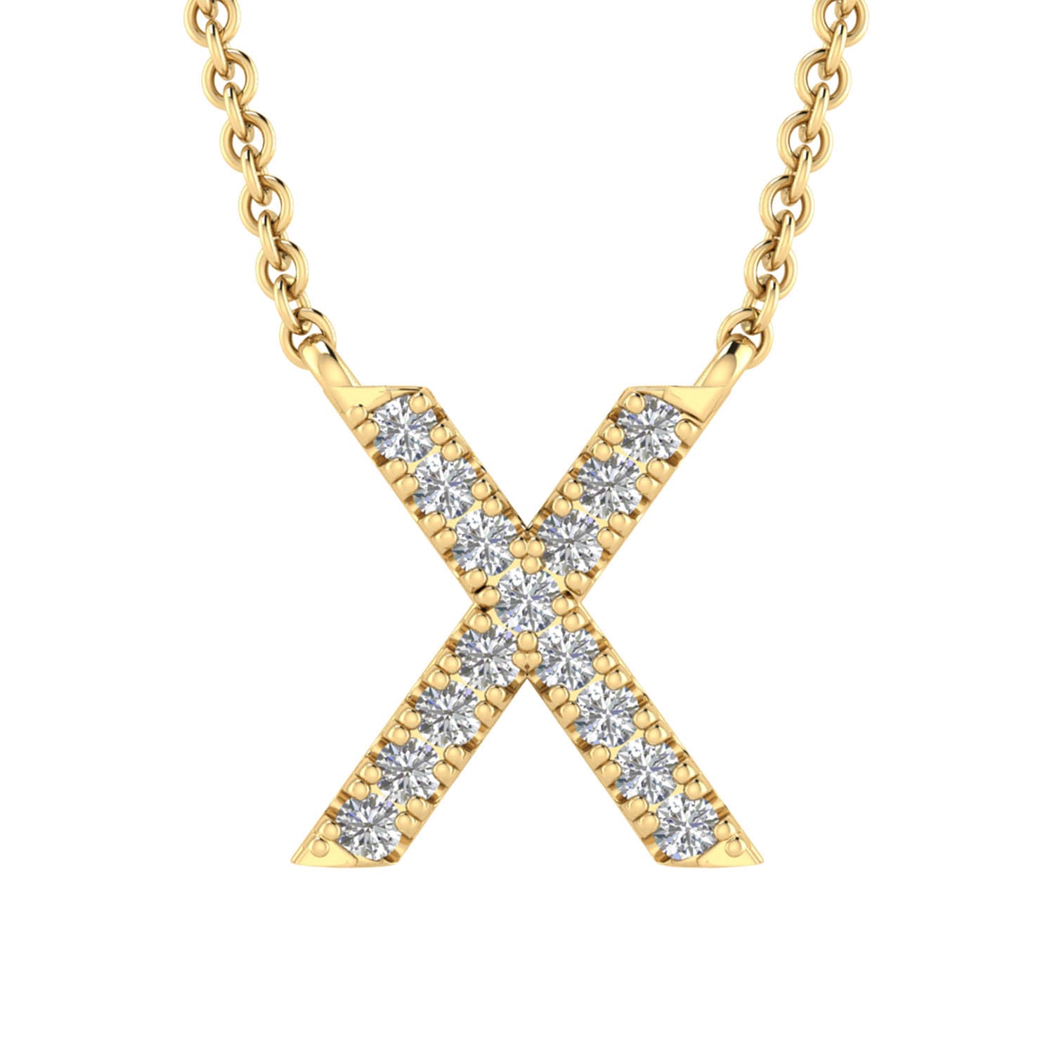 9CT DIAMOND INITIAL NECKLACE