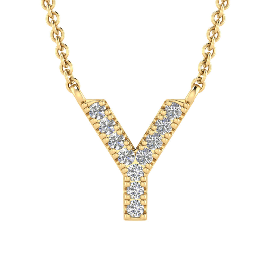 9CT DIAMOND INITIAL NECKLACE