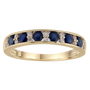 9CT BRITTANIA SAPPHIRE & DIAMOND RING