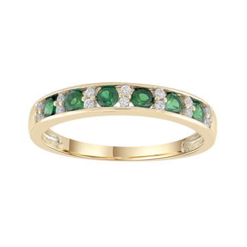 9CT BRITTANIA EMERALD & DIAMOND RING