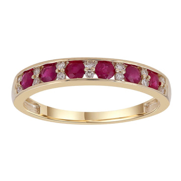 9CT BRITTANIA RUBY & DIAMOND RING