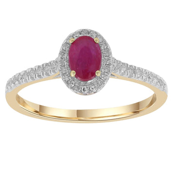 9CT GALIA RUBY AND DIAMOND RING