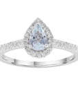 9CT CHARLOTTE AQUAMARINE & DIAMOND RING