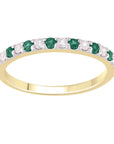 9CT MYRA EMERALD & DIAMOND RING