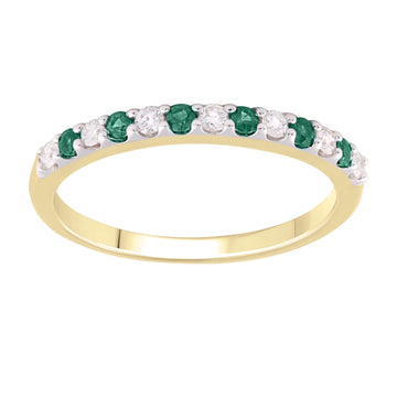 9CT MYRA EMERALD & DIAMOND RING