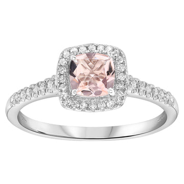 9CT MAYA MORGANITE & DIAMOND RING