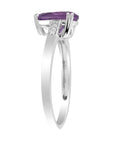 9CT SANGRIA DIAMOND AND AMETHYST RING