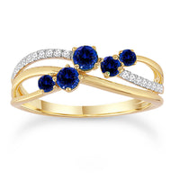 9CT LIANNA SAPPHIRE AND DIAMOND RING