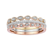 9CT MARIAH 3-TONE DIAMOND RING SET