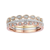 9CT MARIAH 3-TONE DIAMOND RING SET