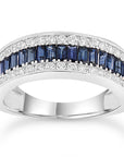 9CT HELENA SAPPHIRE & DIAMOND RING