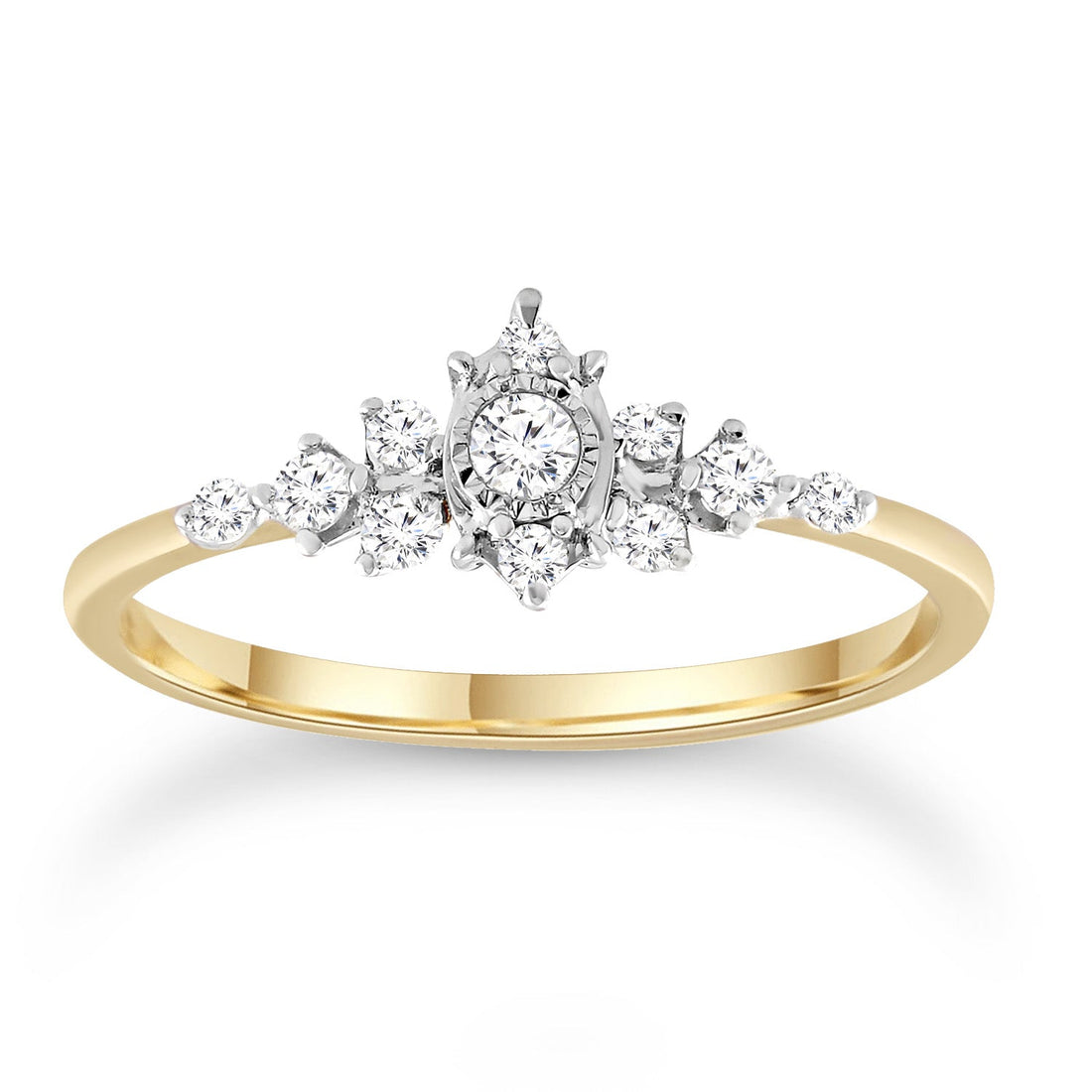 9CT DEMI DIAMOND RING