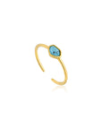 Ania Haie Turquoise Adjustable Ring - Gold