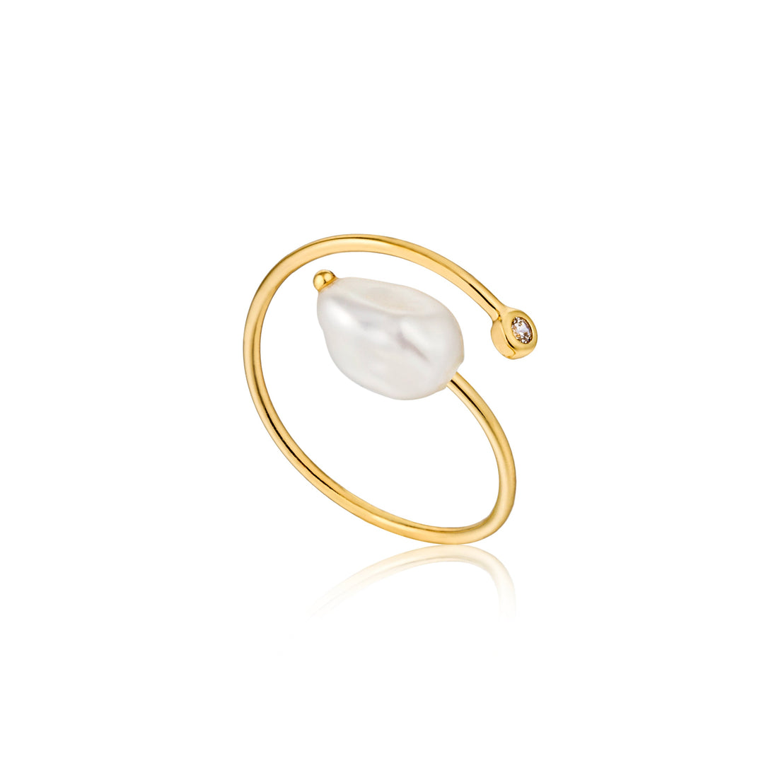 Ania Haie Pearl Twist Ring Gold