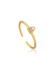 Ania Haie Gold Padlock Sparkle Adjustable Ring