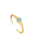 Ania Haie Turquoise Mini Signet Gold Adjustable Ring