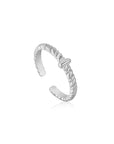 Ania Haie Silver Rope Twist Adjustable Ring