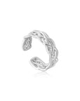 Ania Haie Silver Rope Wide Adjustable Ring