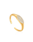 Gold Glam Adjustable Signet Ring